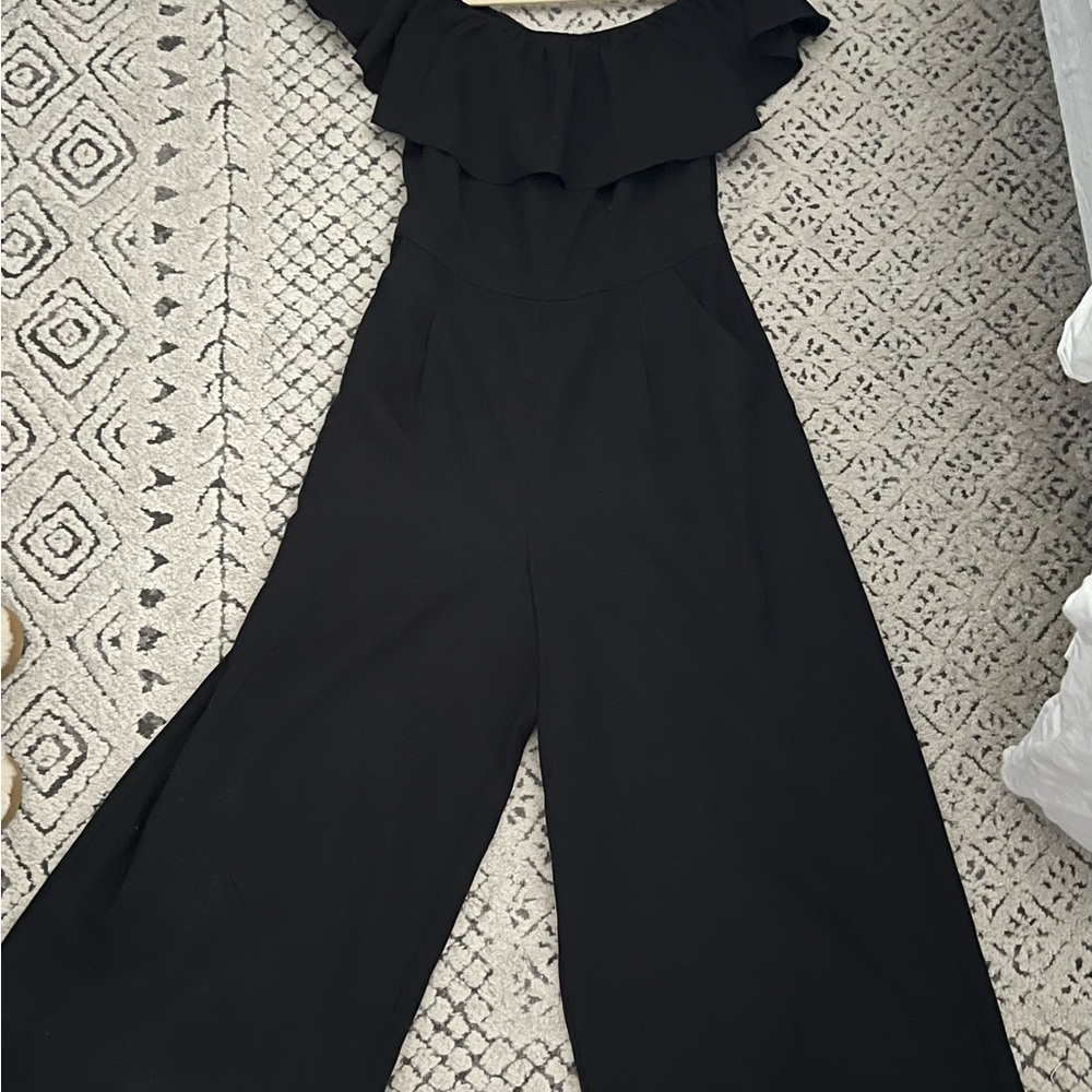 Elegant Black Ruffled Jumpsuit